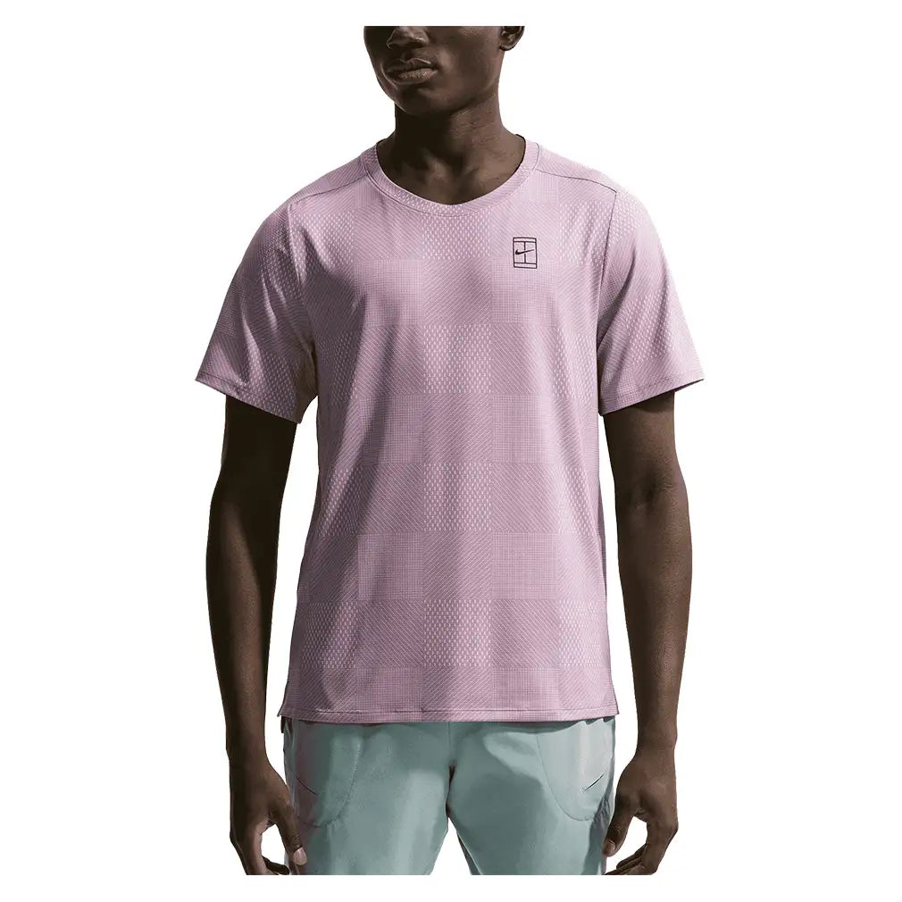 Men's Court Dri-FIT Advantage Print Tennis Top Lt Violet Ore and Black,Apparel,Nike,,,Tennis Express,IB1064-226-3