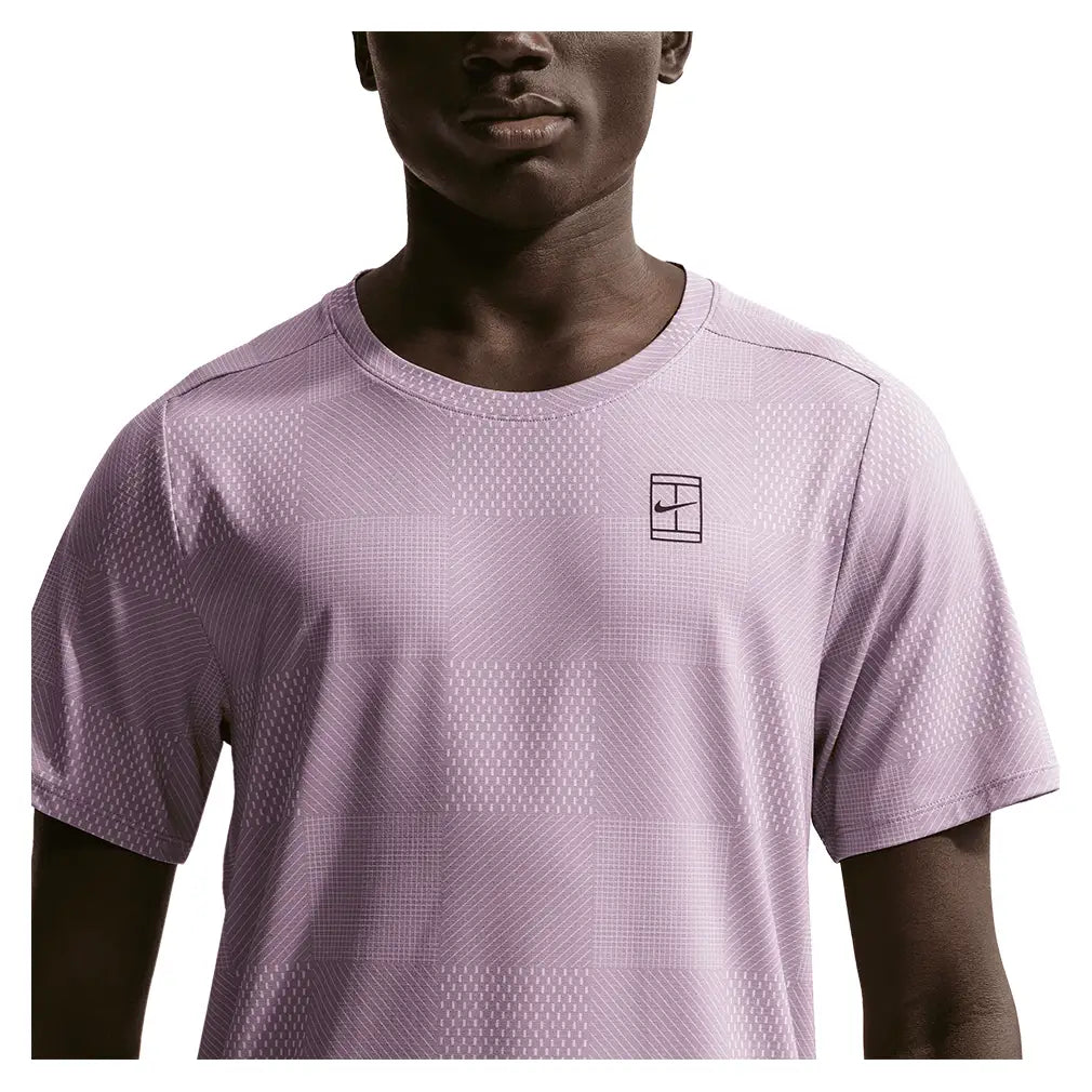 Men's Court Dri-FIT Advantage Print Tennis Top Lt Violet Ore and Black,Apparel,Nike,,,Tennis Express,IB1064-226-6