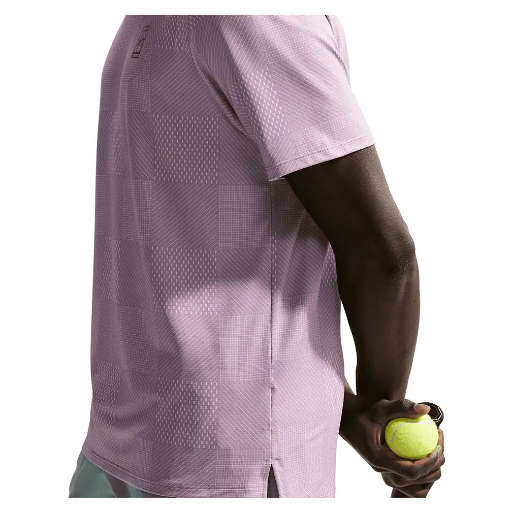 Men's Court Dri-FIT Advantage Print Tennis Top Lt Violet Ore and Black,Apparel,Nike,,,Tennis Express,IB1064-226-7
