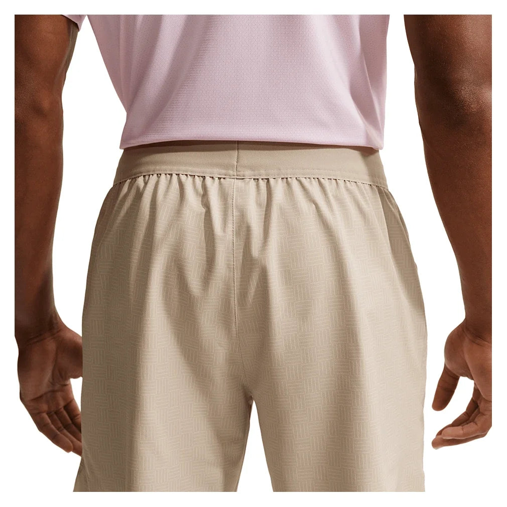 Men's Court Dri-FIT Advantage Print 6 Inch Tennis Short Desert Khaki and Black-Apparel-Nike-IB1071-253-4-Tennis Express