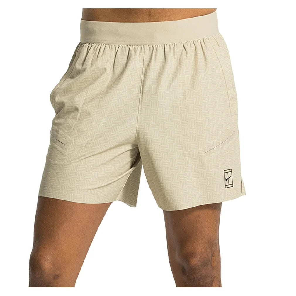 Men's Court Dri-FIT Advantage 6 Inch Tennis Shorts-Apparel-Nike-253 Desert Khaki/Black-XS, [current_file_name-Tennis Express