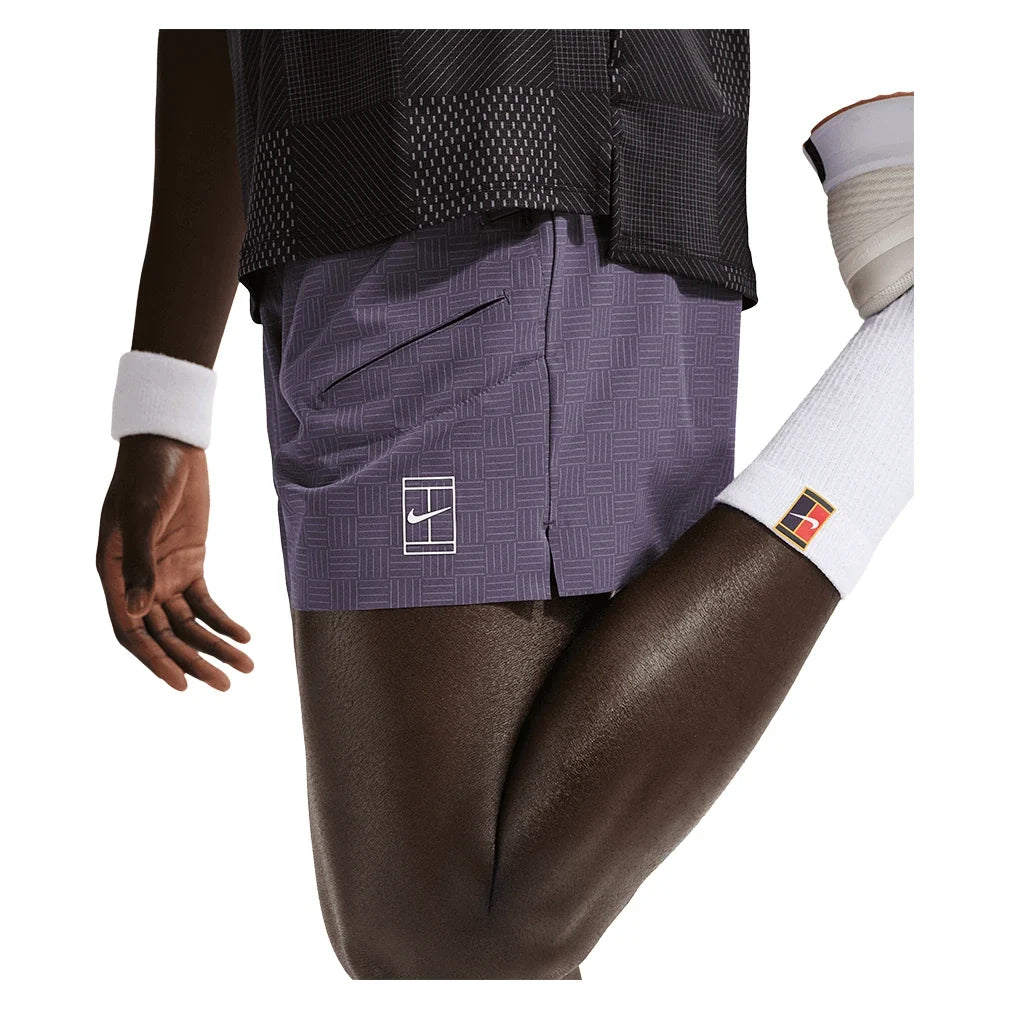 Men's Court Dri-FIT Advantage Print 6 Inch Tennis Short-Apparel-Nike-IB1071-573_4-Tennis Express