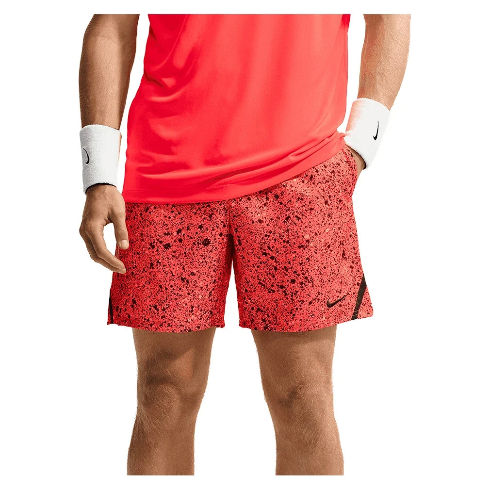 Men's Court Dri-FIT Victory 7 Inch All Over Print Tennis Short,Apparel,Nike,635 Bright Crimson/Black,XS,Tennis Express,IB1080-635