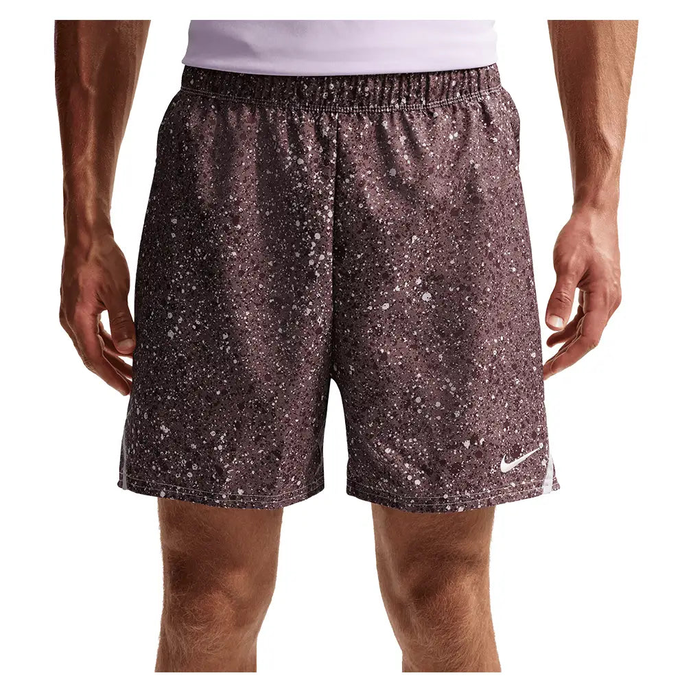 Men's Court Dri-FIT Victory 7 Inch All Over Print Tennis Short,Apparel,Nike,502 Tattoo/Platinum Violet,XS,Tennis Express,IB1080-U26-502-3