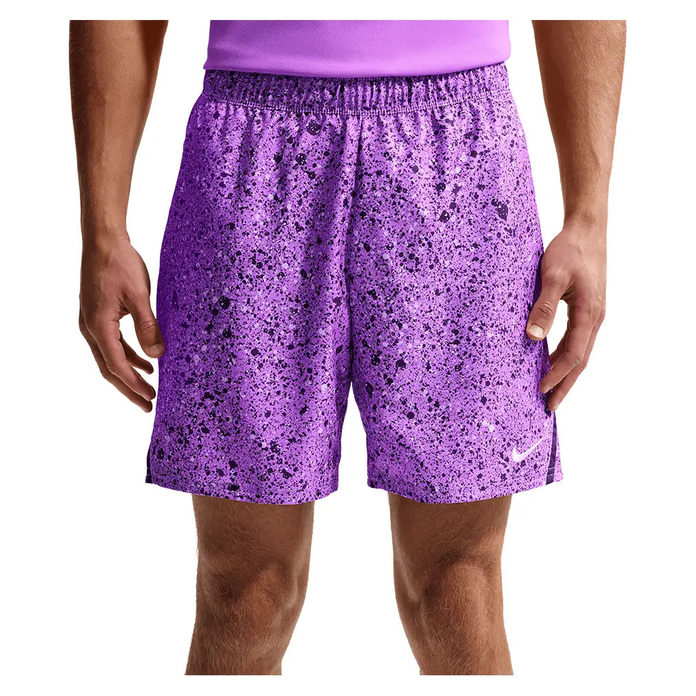 Men's Court Dri-FIT Victory 7 Inch All Over Print Tennis Short,Apparel,Nike,522 Bright Violet/Purple Dynasty,XS,Tennis Express,IB1080-U26-522-3
