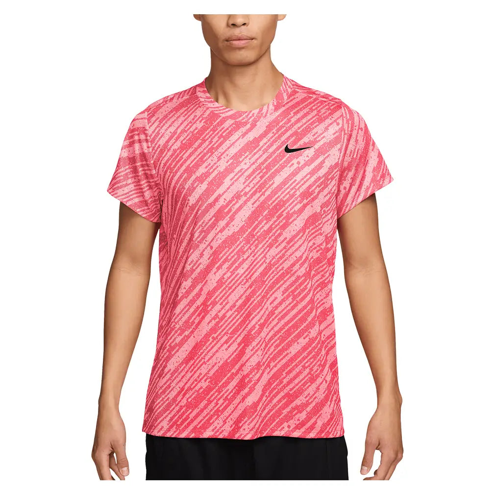 Men's Court Dri-FIT Victory Printed Tennis Top,Apparel,Nike,663 Pink Foam/Black,XS,Tennis Express,IB1530-U26-663-3