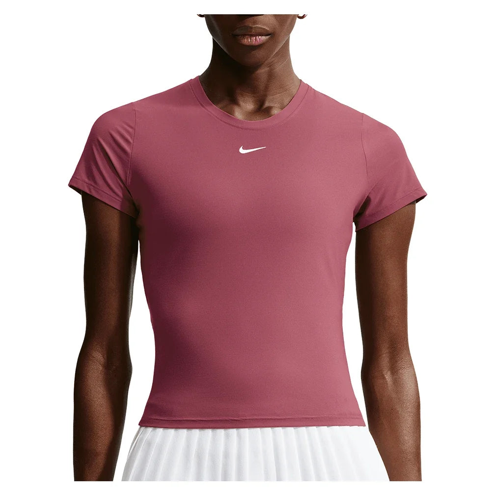 Women's Dri-FIT Victory Short Sleeve Tennis Top,Apparel,Nike,654 Pink Smoke/White,XS,Tennis Express,IB3776-654