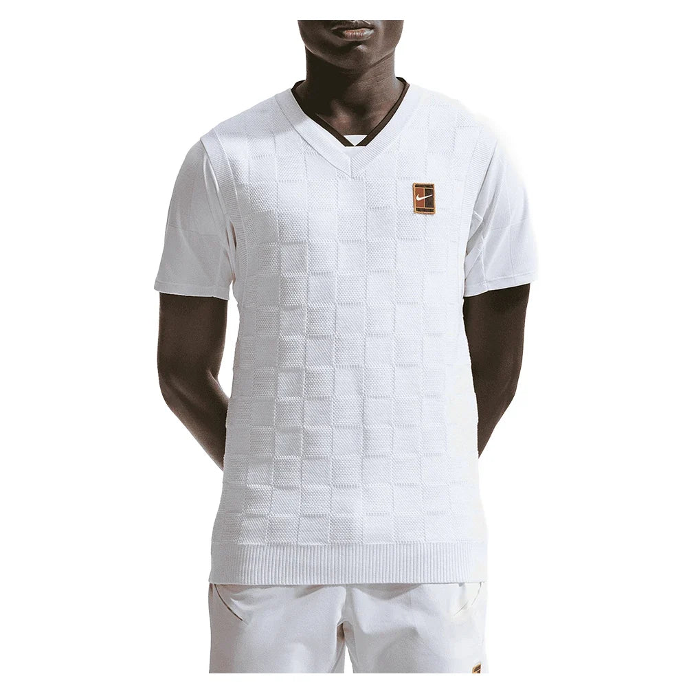 Men's London Court Dri-FIT Slam Tennis Sweater Vest,Apparel,Nike,100 White,XS,Tennis Express,IF1929-100_14bb1362-0fe8-4d6a-a93c-f692fdb45f53
