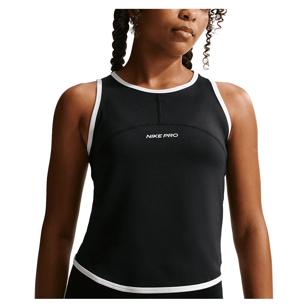 Girls' Pro Dri-FIT Sport Pack Training Tank Black and White-Apparel-Nike-IF2760-010-Tennis Express