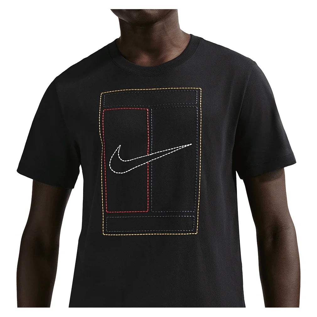 Men's Court Heritage Tennis Tee Black-Apparel-Nike-IH2085-010_3-Tennis Express