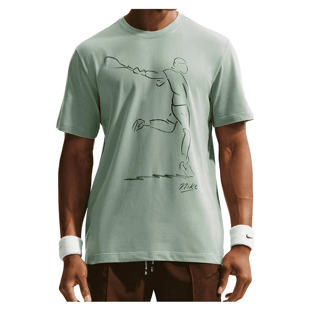 Men's Paris Court Dri-FIT Standard Tennis Tee,Apparel,Nike,006 Steam,XS,Tennis Express,IH2104-006