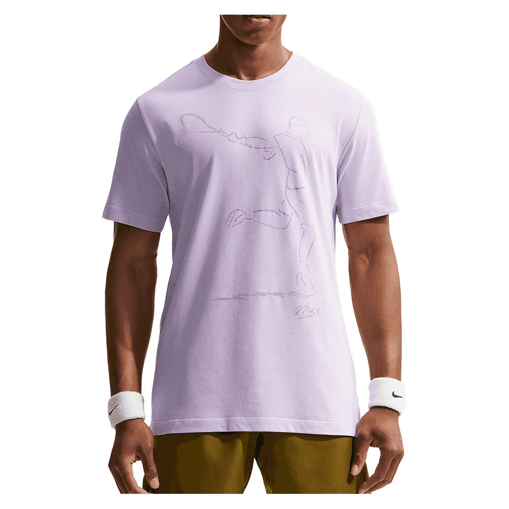 Men's Paris Court Dri-FIT Standard Tennis Tee,Apparel,Nike,511 Violet Mist,XS,Tennis Express,IH2104-511