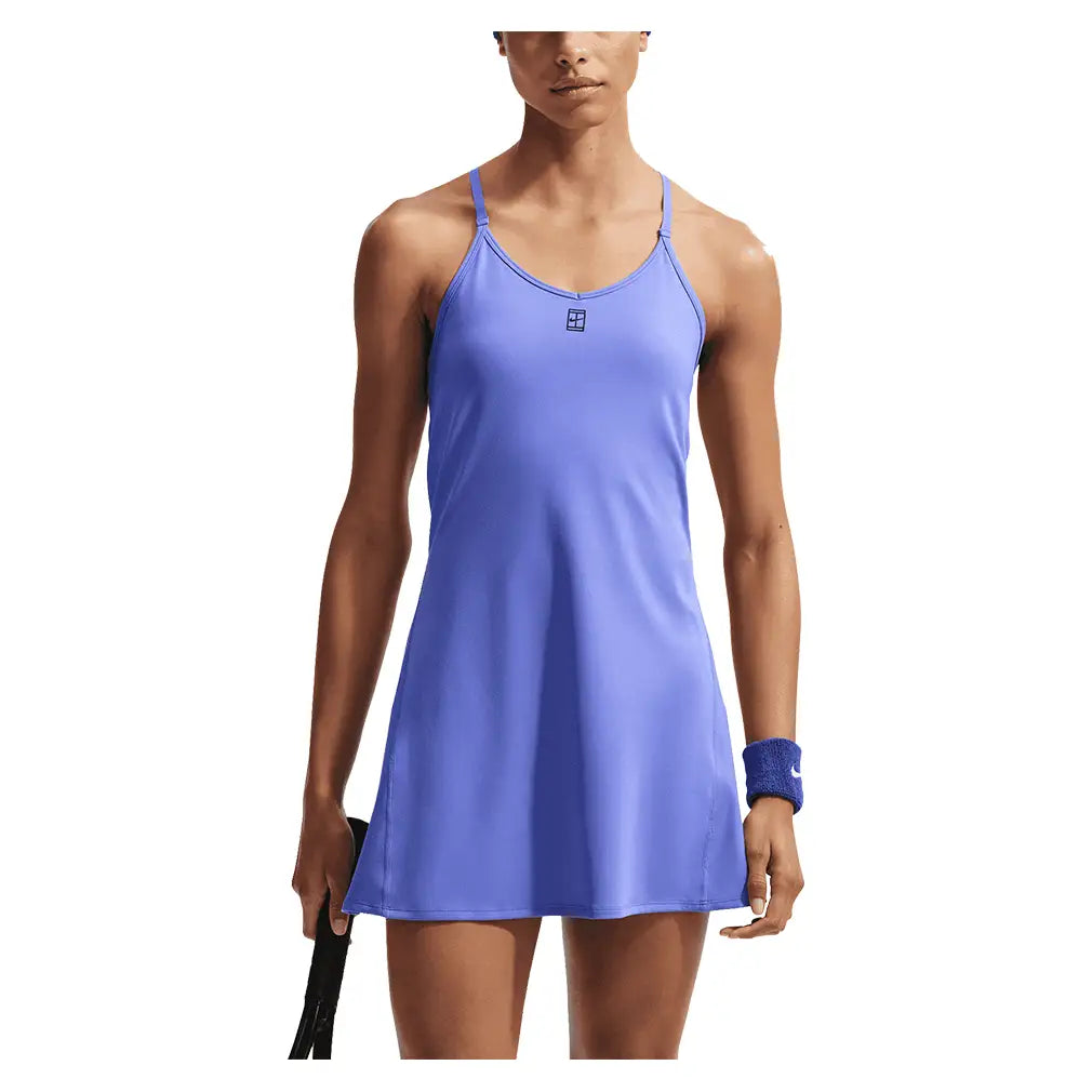 Women's Court Dri-FIT Advantage Strap Tennis Dress Sapphire and Black,Apparel,Nike,Sapphire/Black,XS,Tennis Express,IH3739-570-3