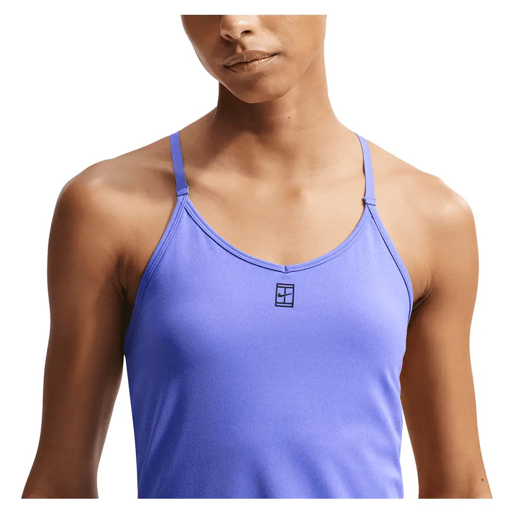 Women's Court Dri-FIT Advantage Strap Tennis Dress Sapphire and Black,Apparel,Nike,,,Tennis Express,IH3739-570-6