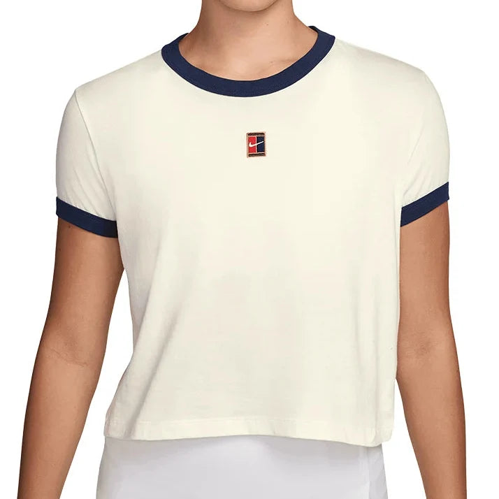 Women's Heritage Racquet Club Tennis T-Shirt Sail and Midnight Navy-Apparel-Nike-IH5059-133_1-705586Tennis Express