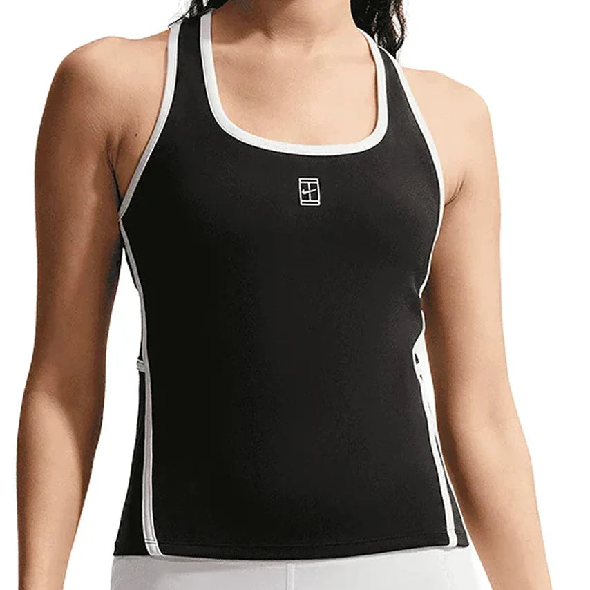 Women's Court Dri-FIT Advantage Novelty Tennis Tank,Apparel,Nike,010 Black/White,XS,Tennis Express,II3606-001