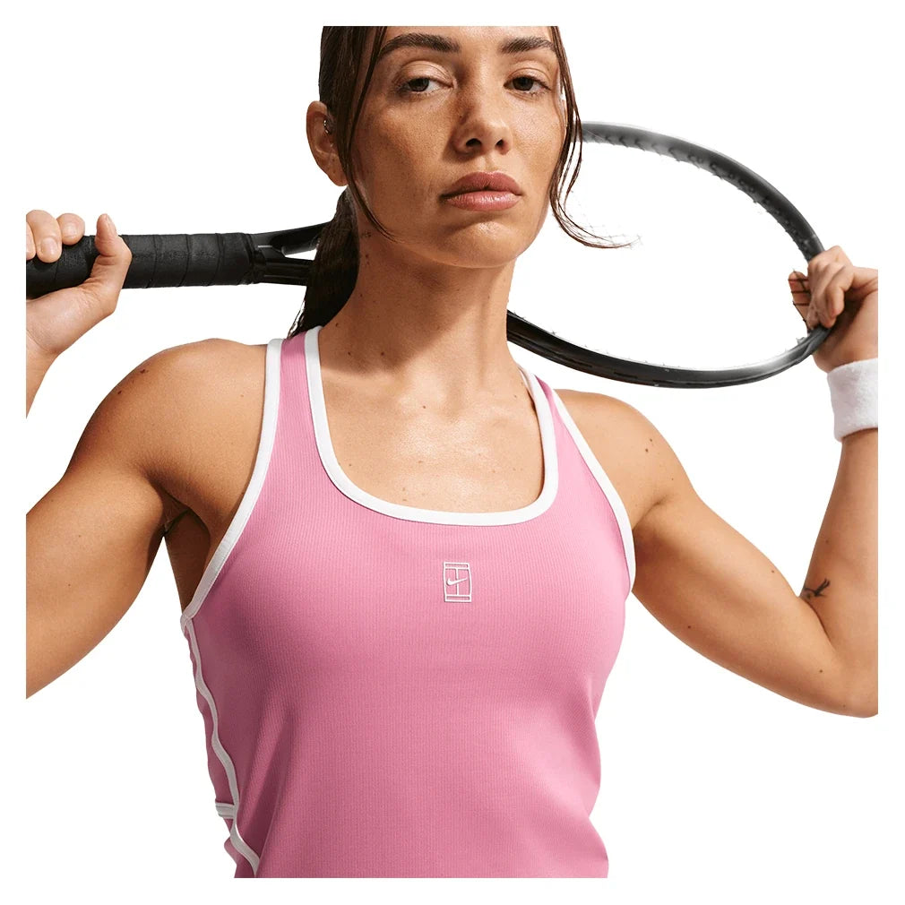 Women's Court Dri-FIT Advantage Novelty Tennis Tank Peony and White,Apparel,Nike,,,Tennis Express,II3606-641-5