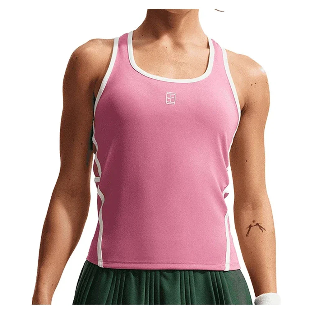 Women's Court Dri-FIT Advantage Novelty Tennis Tank Peony and White,Apparel,Nike,,,Tennis Express,II3606-641_7f983bc5-5659-42eb-8ce5-adfebe67d3b0