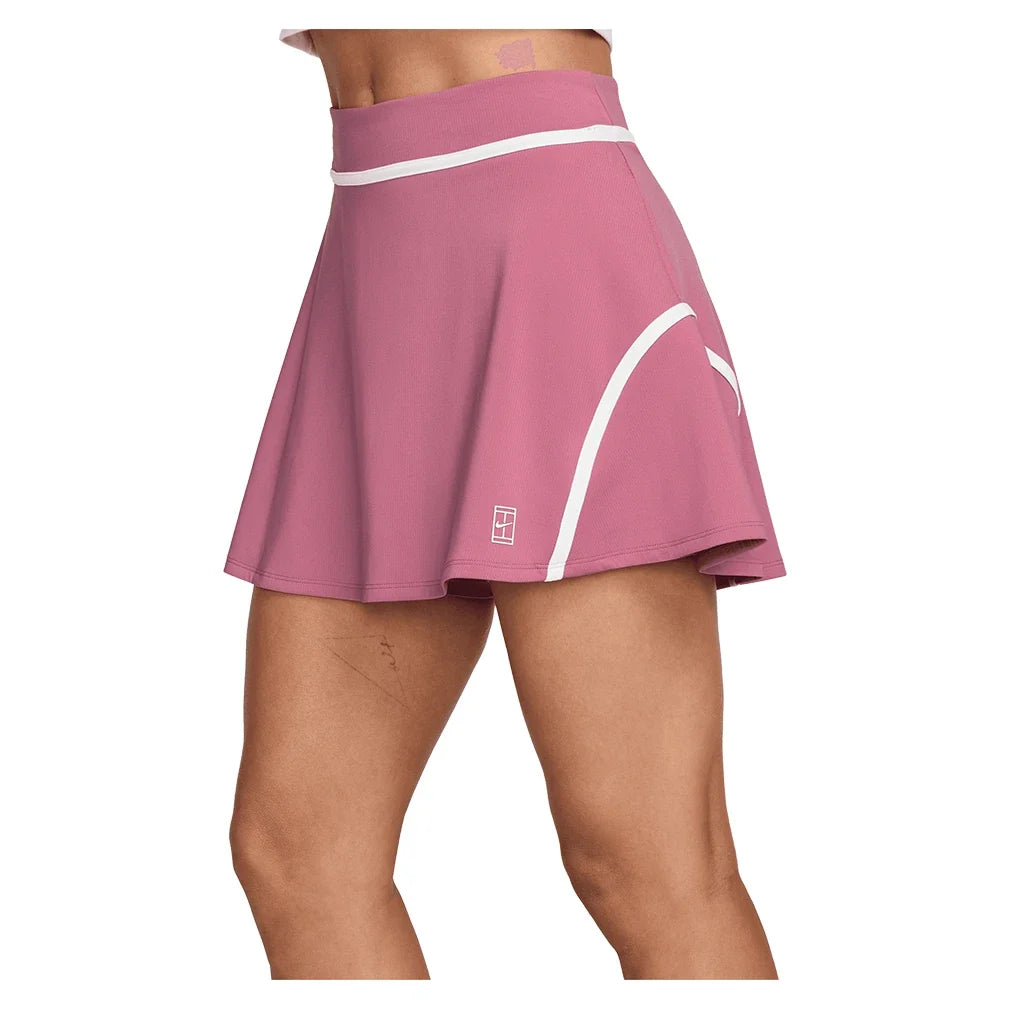 Women's Court Dri-FIT Advantage High-Rise Novelty Tennis Skort Peony and White-Apparel-Nike-II3624-641_3-Tennis Express