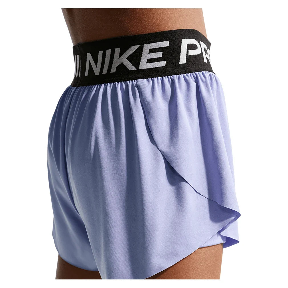 Girls' Pro Dri-FIT 2in1 Knit Training Short Light Thistle and Black-Apparel-Nike-II3640-4-Tennis Express