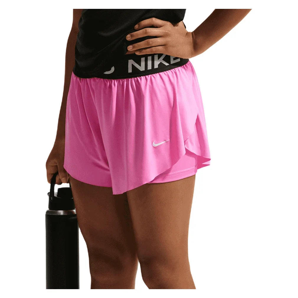 Girls' Pro Dri-FIT 2in1 Knit Training Short, Nike, 676 Playful Pink/White, Tennis Express, II3640-H26-676-PLAYFUL-PINK-WHITE-1