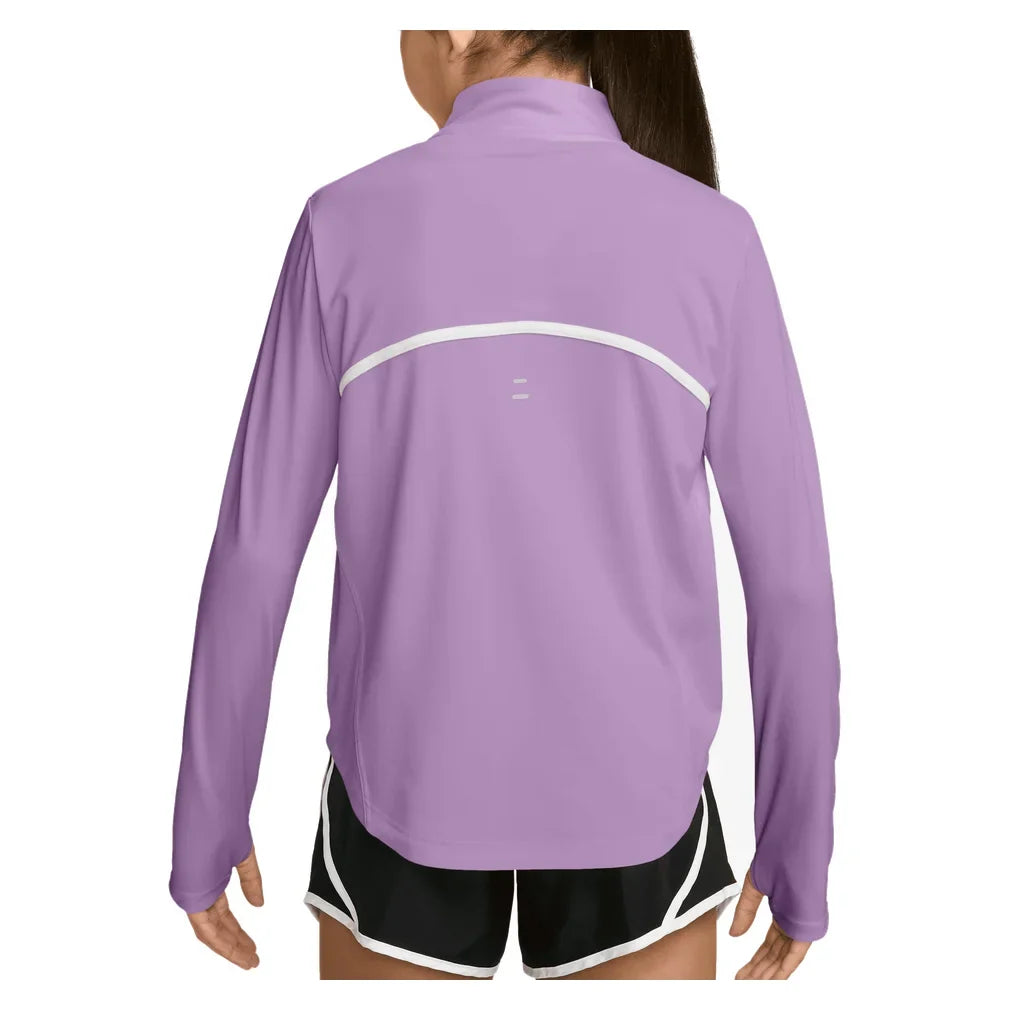 Girls' Dri-FIT Tempo Long-Sleeve Half-Zip Training Top Violet Star and White, Nike, Tennis Express, IM3661-589H26-1