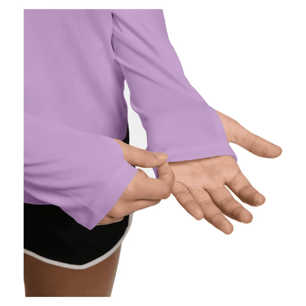 Girls' Dri-FIT Tempo Long-Sleeve Half-Zip Training Top Violet Star and White, Nike, Tennis Express, IM3661-589H26-2