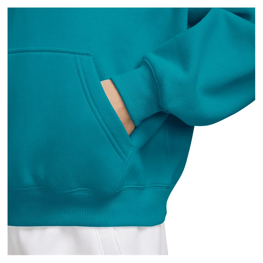 Girls' Sportswear Studio Fleece Oversized 1/4-Zip Top Black and White,Apparel,Nike,,,Tennis Express,IM4948-300-1