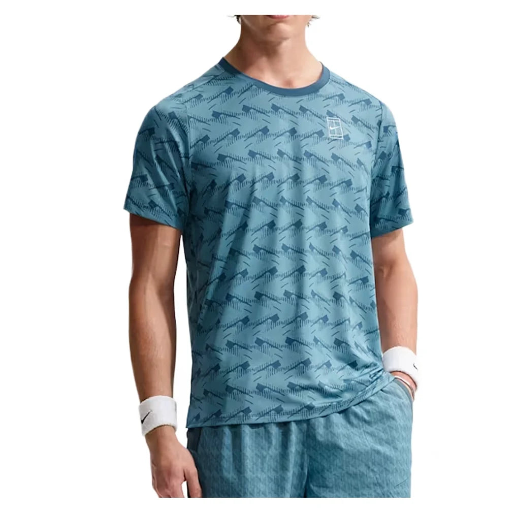Men's Court Dri-FIT Advantage Print Tennis Top New Slate and White,Apparel,Nike,New Slate/White,XS,Tennis Express,IM6084-438BF26