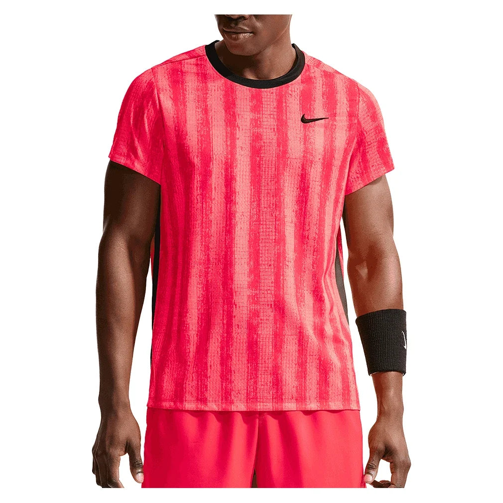 Men's Court Dri-FIT Victory Printed Tennis Top,Apparel,Nike,635 Bright Crimson,XS,Tennis Express,IM6086-635