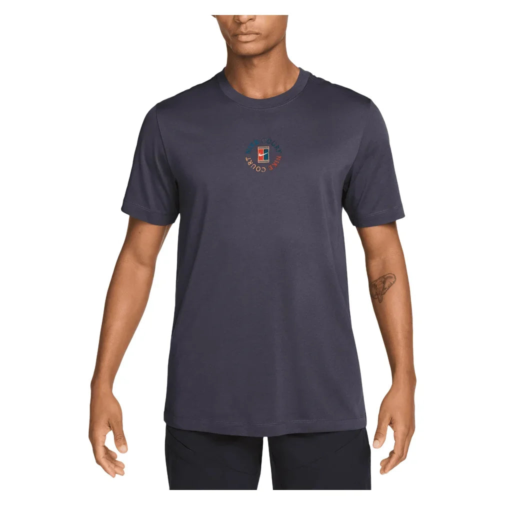 Men's Court Heritage Tennis Tee, Nike, 013 Gridiron, Tennis Express, IM6128-H26-013-GRIDIRON-1