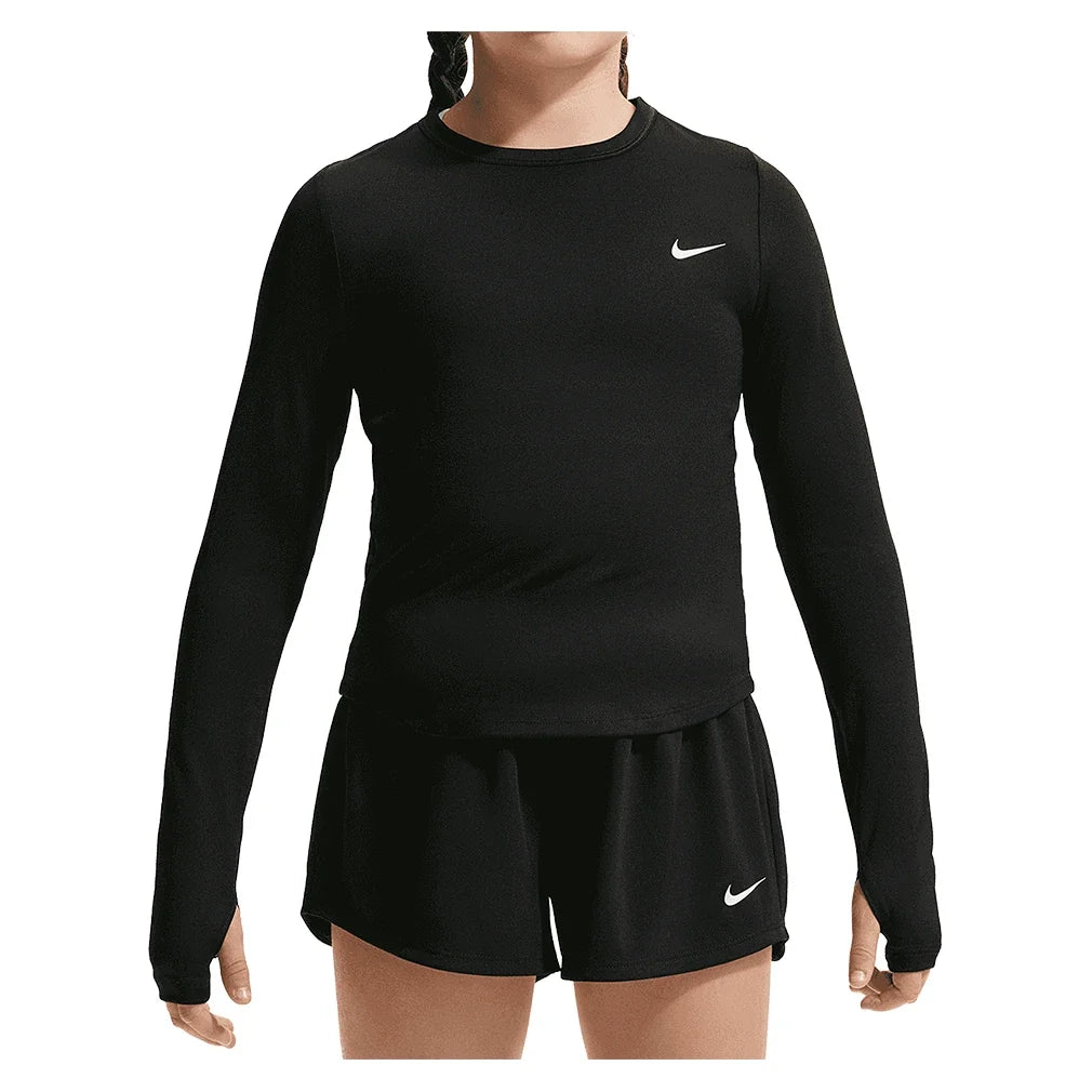 Girls' Dash Dri-FIT Long-Sleeve Training Top,Apparel,Nike,010 Black/White,XS,Tennis Express,IM6264-010
