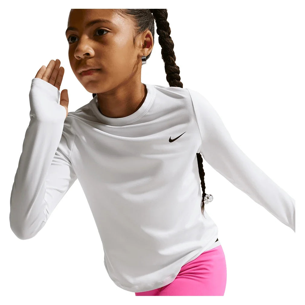 Girls' Dash Dri-FIT Long-Sleeve Training Top,Apparel,Nike,,,Tennis Express,IM6264-100