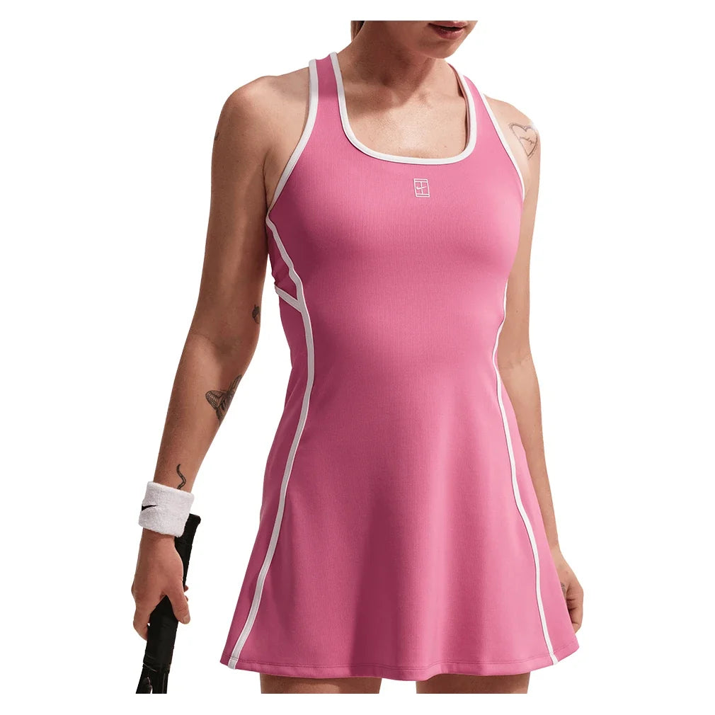 Women's Court Dri-FIT Advantage Novelty Tennis Dress Peony and White,Apparel,Nike,,,Tennis Express,IO0475-641-5