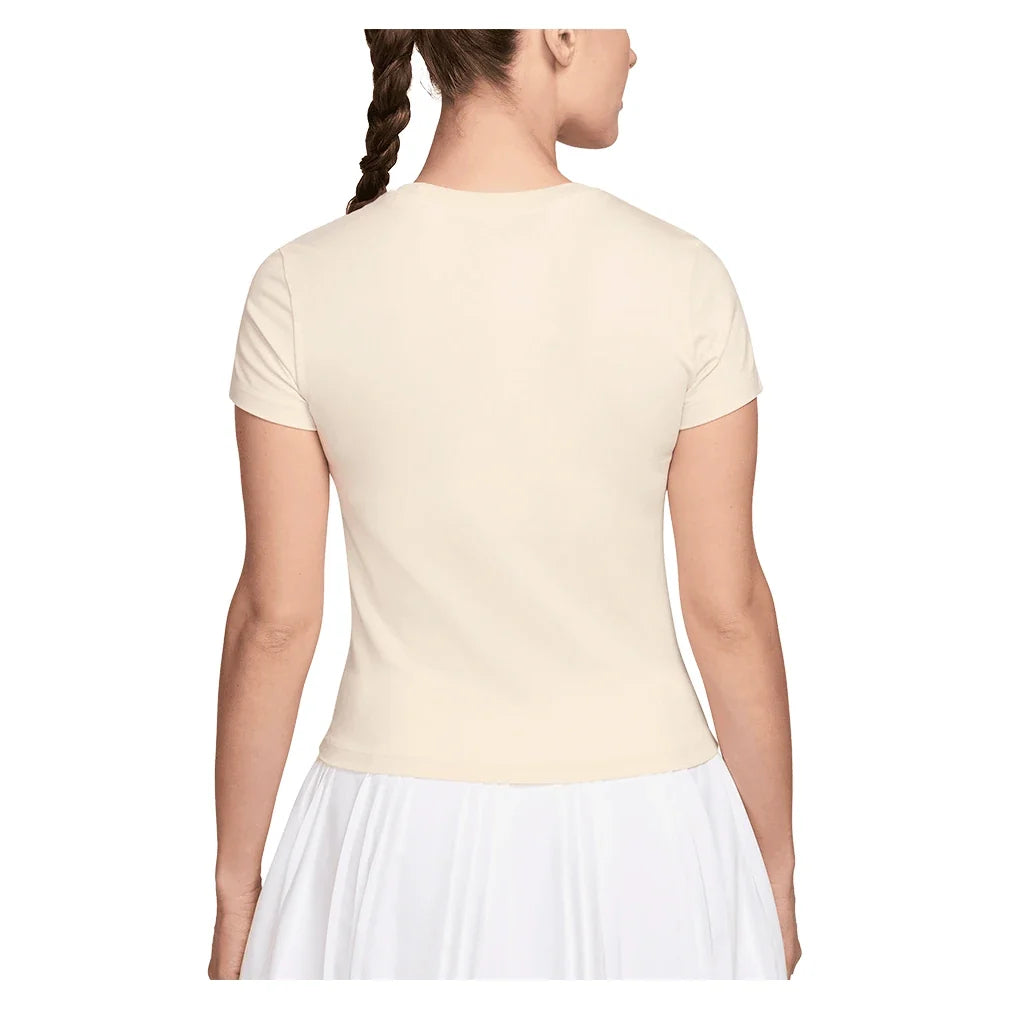 Women's Court Heritage Tennis Tee Chalk,Apparel,Nike,,,Tennis Express,IO4245-102-1