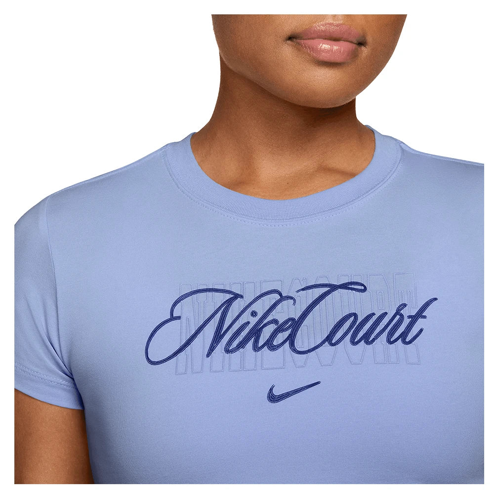 Women's Court Heritage Tennis Tee Aluminum,Apparel,Nike,,,Tennis Express,IO4245-468F26-1