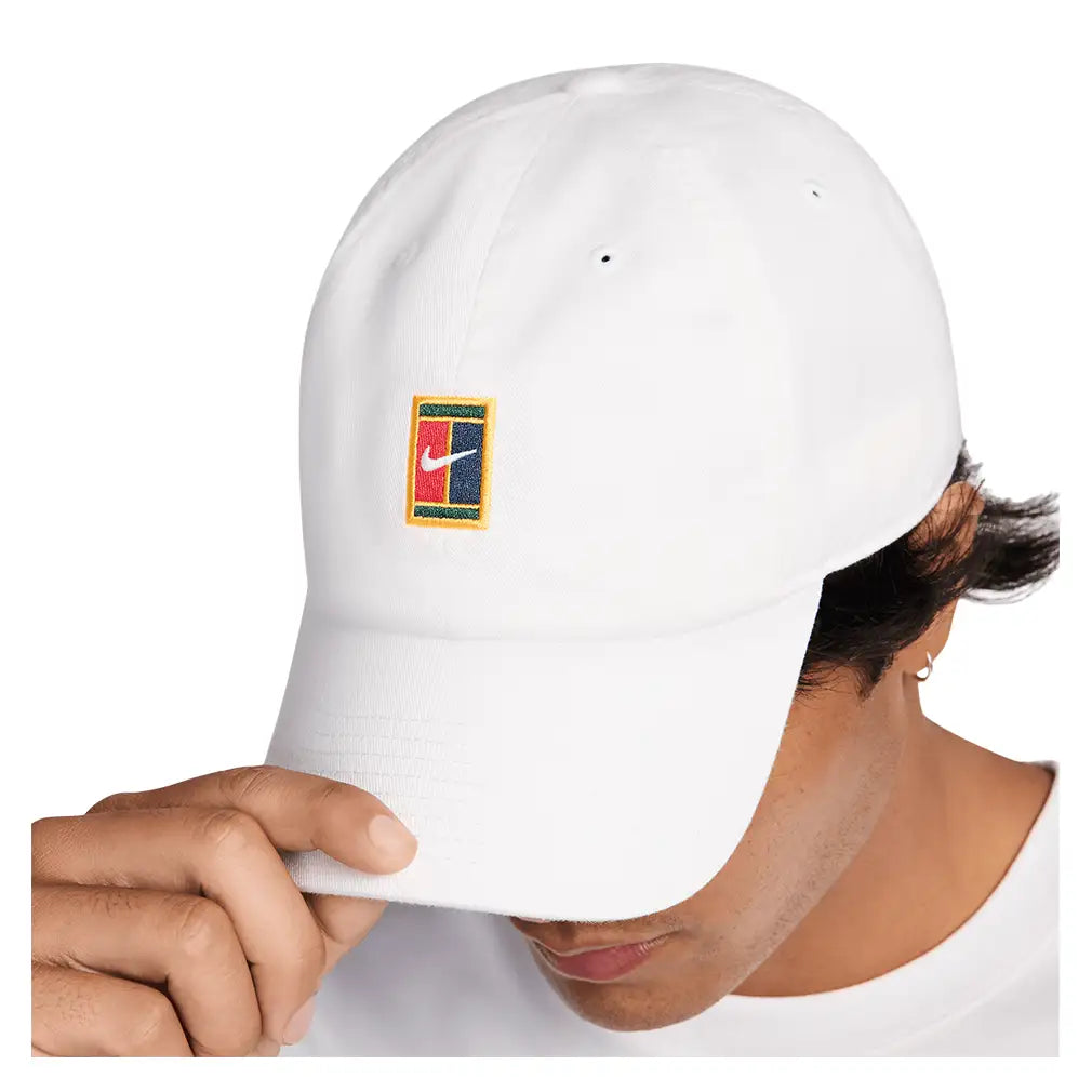 Unisex Club Court Logo Unstructured Tennis Cap,Apparel,Nike,100 White,One Size,Tennis Express,IQ1321-BF26-100-3