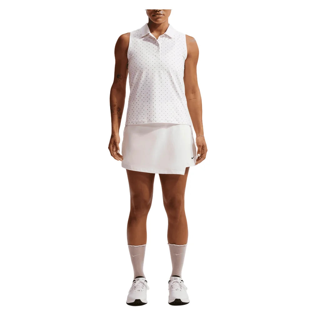 Women's Victory Dri-FIT Sleeveless Printed Tennis Polo White and Pink Foam, Nike, Tennis Express, IR0051-100H26-4