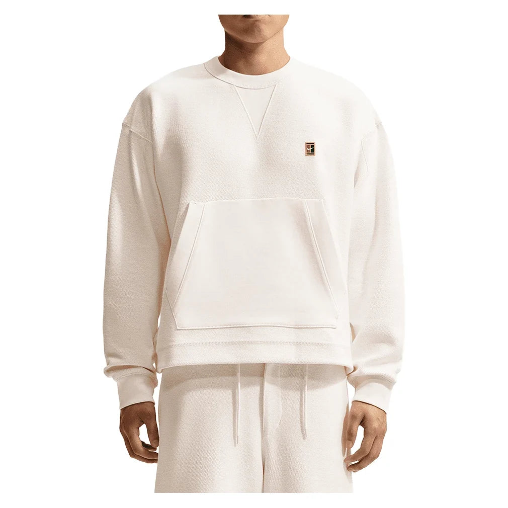 Men's Club Rules French Terry Crew-Neck Sports Sweatshirt,Apparel,Nike,133 Sail/Black,XS,Tennis Express,IR0981-133
