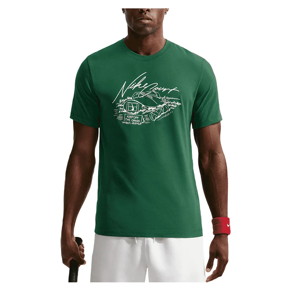 Men's London Court Dri-FIT Standard Tennis Tee,Apparel,Nike,341 Gorge Green,XS,Tennis Express,IR4937-341_1