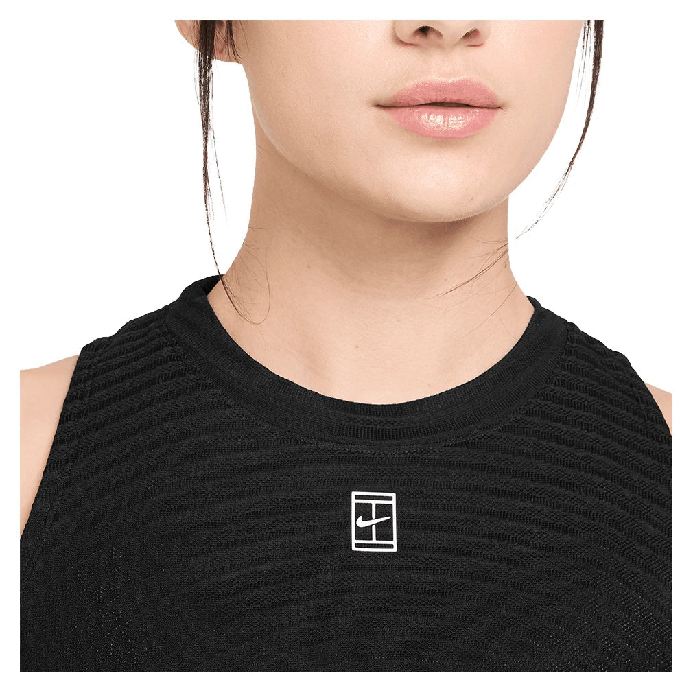 Women's Court Aero-FIT Advantage Tennis Tank Black and White,Apparel,Nike,,,Tennis Express,IR6054-010-1