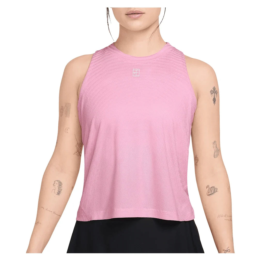 Women's Court Aero-FIT Advantage Tennis Tank Pink Rise and White,Apparel,Nike,Pink Rise/White,XS,Tennis Express,IR6054-621