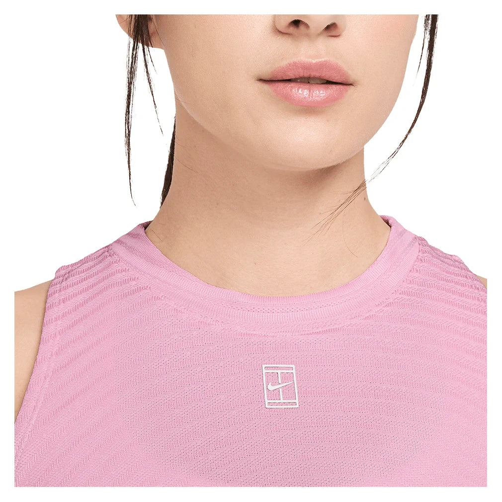 Women's Court Aero-FIT Advantage Tennis Tank Pink Rise and White,Apparel,Nike,,,Tennis Express,IR6054-621_2