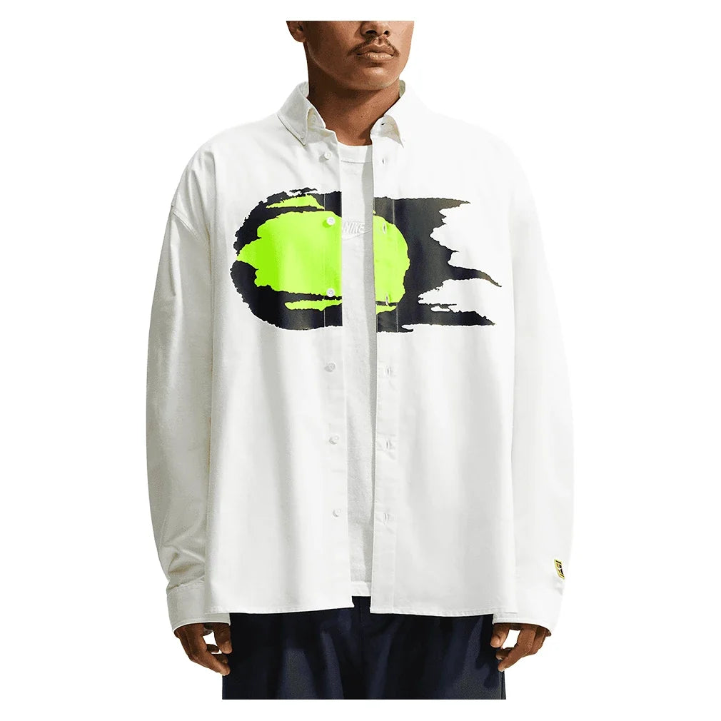 Men's Club Rules Long-Sleeve Sports Oxford Top,Apparel,Nike,121 Summit White,XS,Tennis Express,IU0798-121