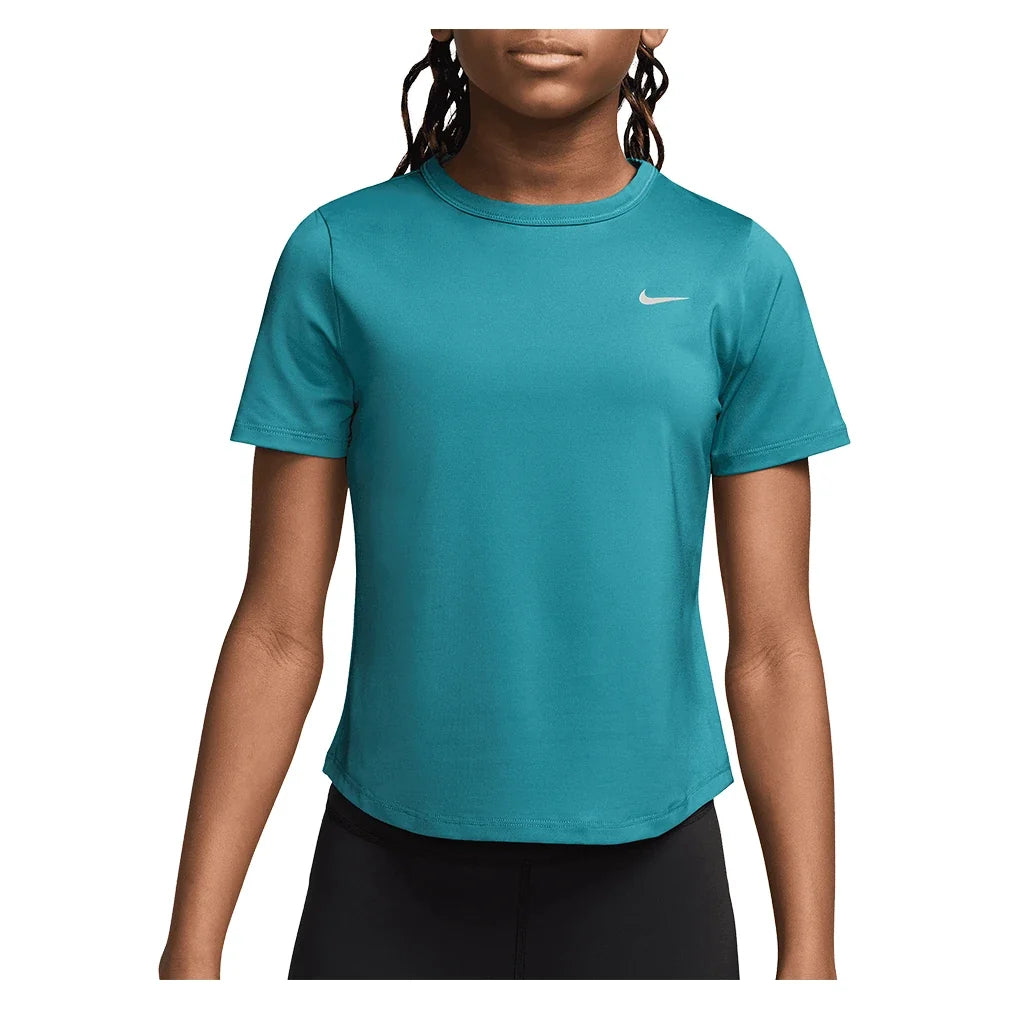 Girls' Dash Dri-FIT Short-Sleeve Training Top,Apparel,Nike,300 Energy/White,XS,Tennis Express,IU3746-300