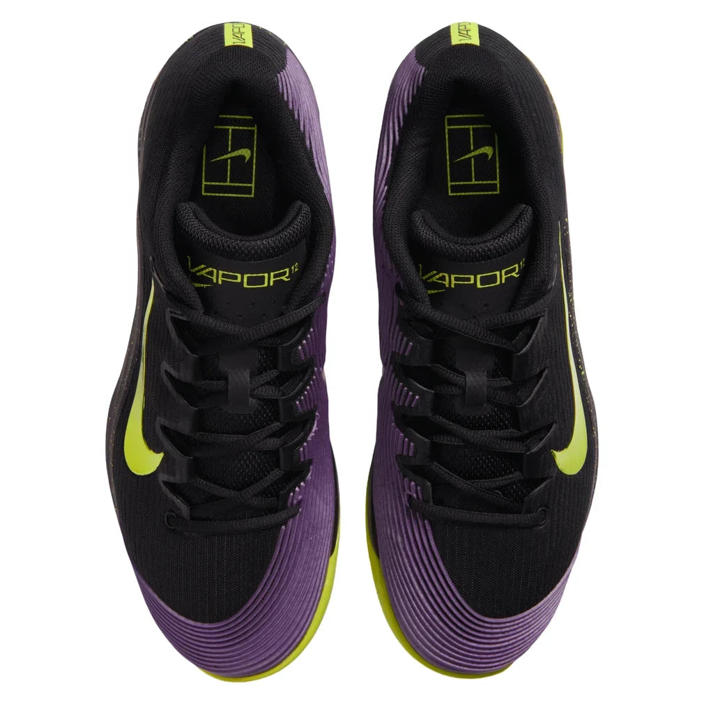 Men's Zoom Vapor 12 Tennis Shoes Black and Lemon Venom, Nike, Tennis Express, JA6918-001H26-1