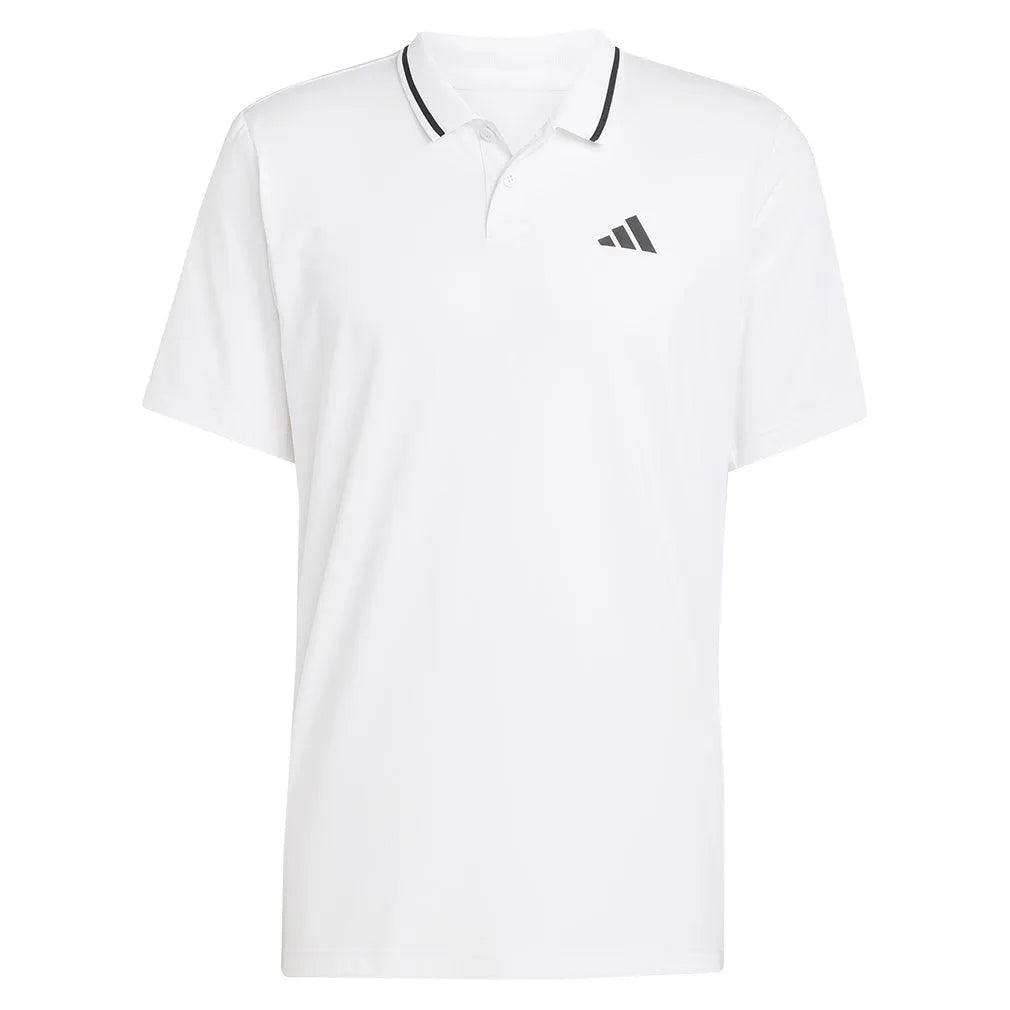 Men's Club Pique Tennis Polo White-Apparel-Adidas-JD8644-S25-1-Tennis Express