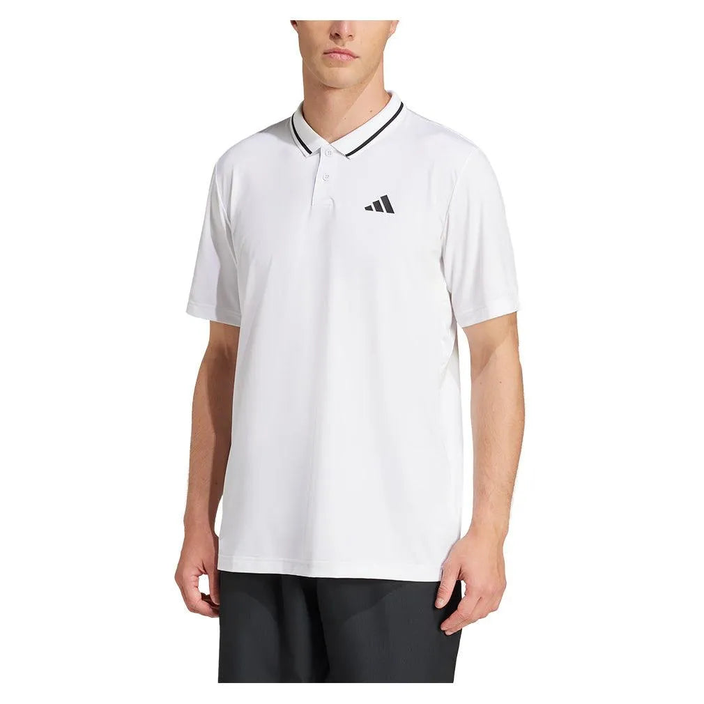 Men's Club Pique Tennis Polo White-Apparel-Adidas-JD8644-S25-3-Tennis Express