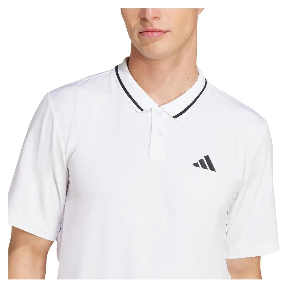 Men's Club Pique Tennis Polo White-Apparel-Adidas-JD8644-S25-6-Tennis Express