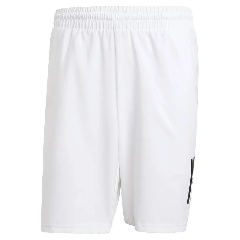 Men's Club 3 Stripe 7 inch Tennis Short White-Apparel-Adidas-JE0408-Tennis Express